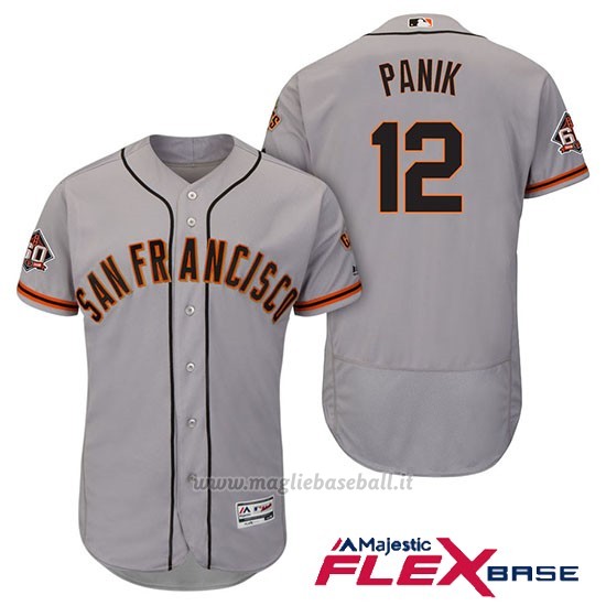 Maglia Baseball Uomo San Francisco Giants Joe Panik Grigio 60th Season Flex Base